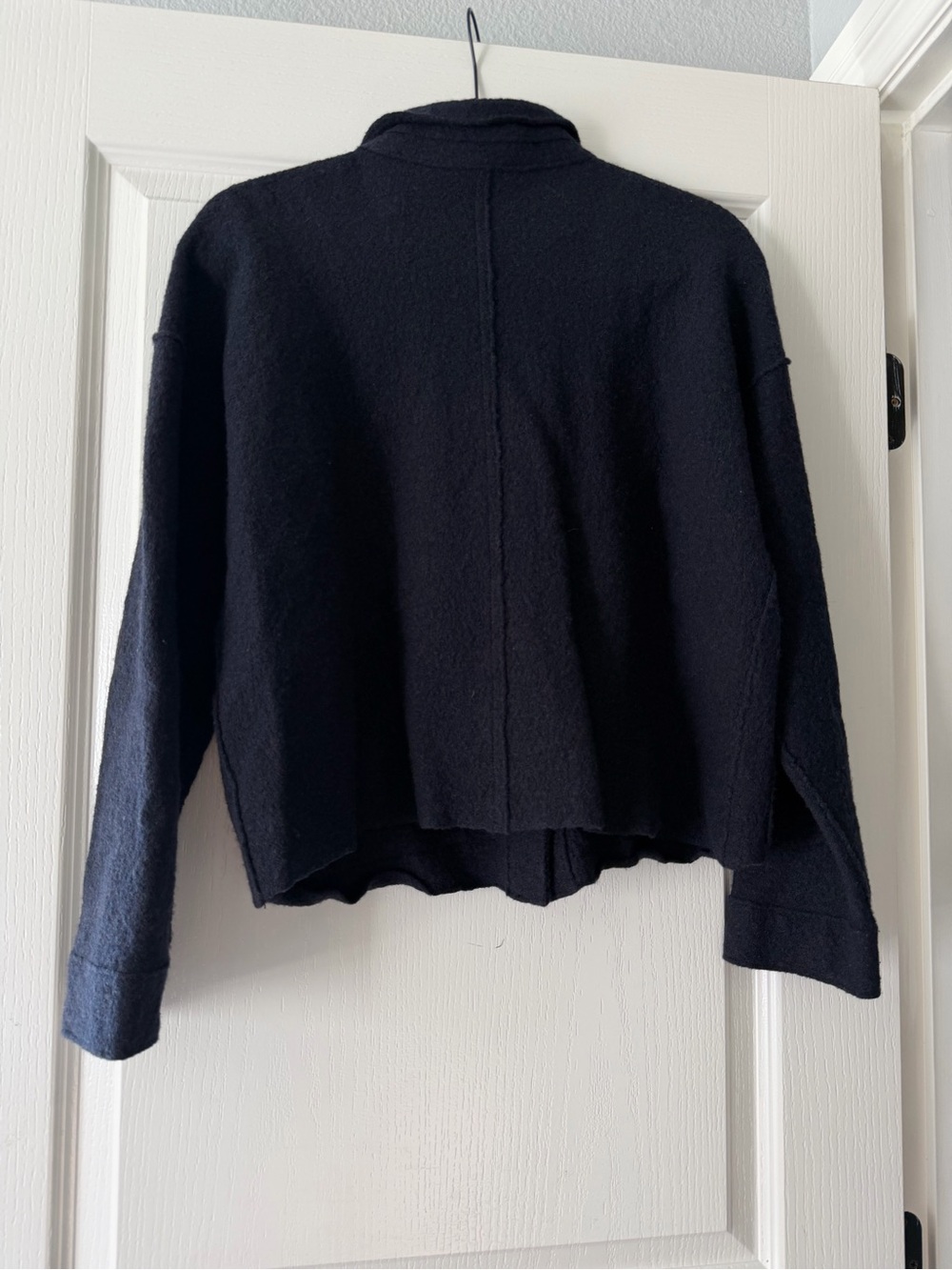 Eileen Fisher Charcoal Wool-Blend Cropped Utility Jacket - Picture 5 of 5